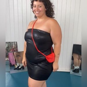 Fashion Brand Company Vegan Leather Dress with Purse Attached. Never Worn 3xl